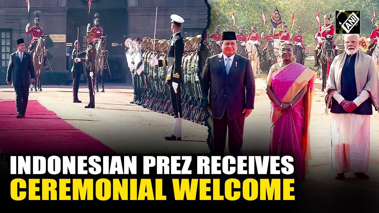 Indonesian President Prabowo Subianto receives ceremonial welcome at Rashtrapati Bhavan