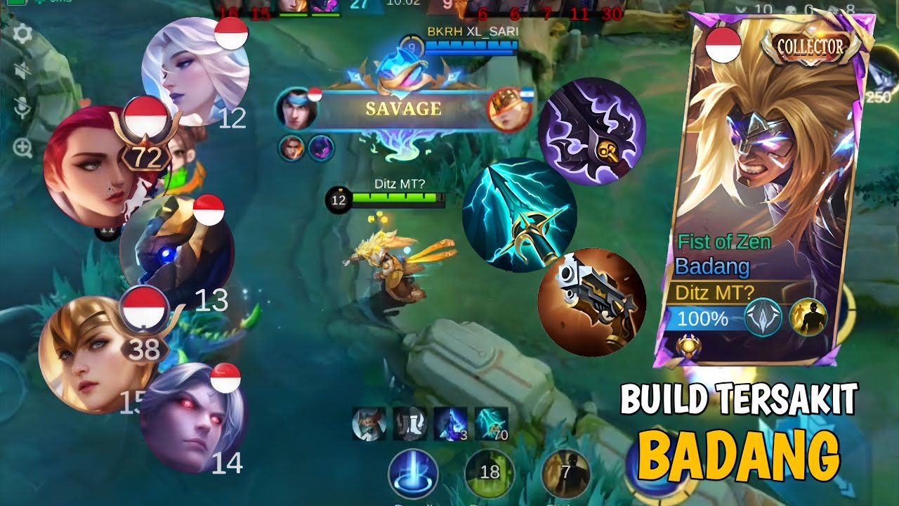 MANIAC 2X + SAVAGE Badang Gold Lane Mimpi Buruk Musuh!! Badang Damage Tersakit