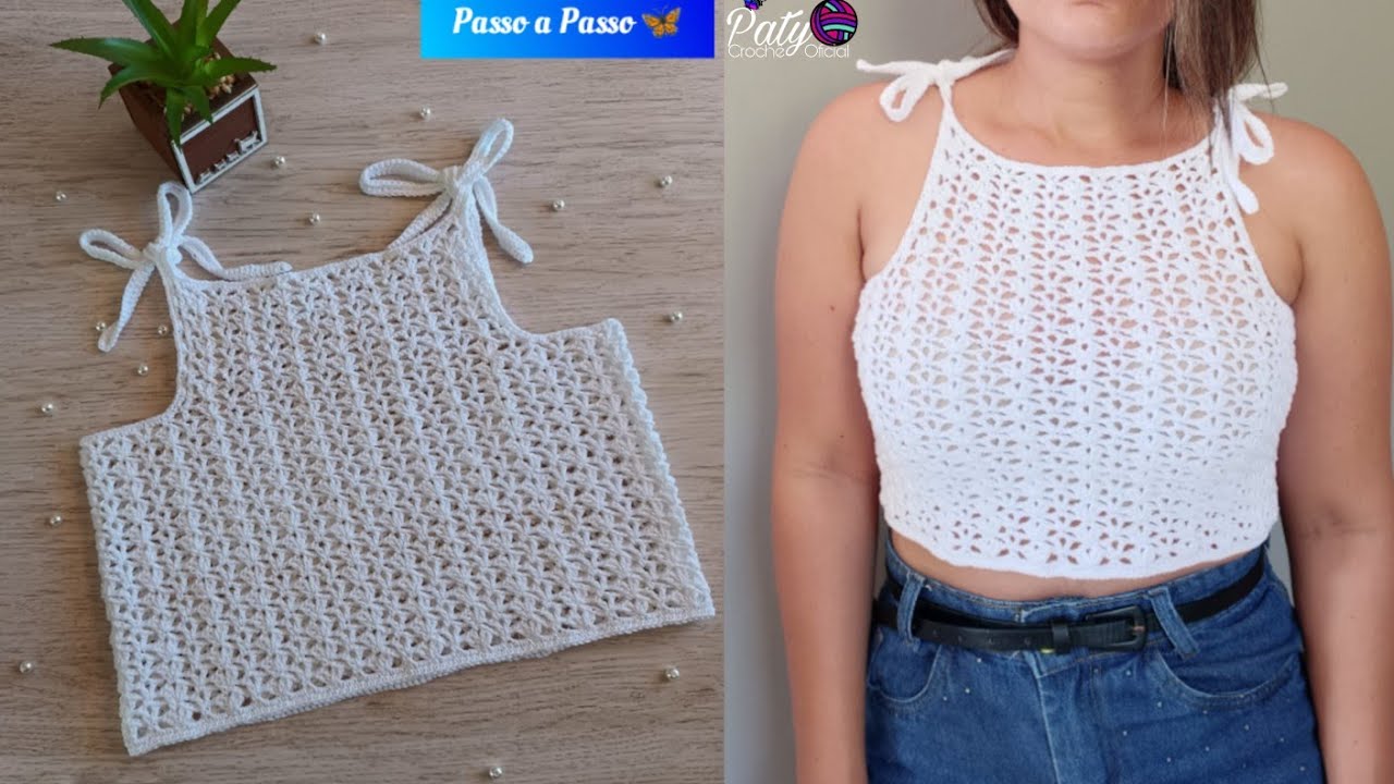 Cropped de Crochê super fácil (PP ao GG)