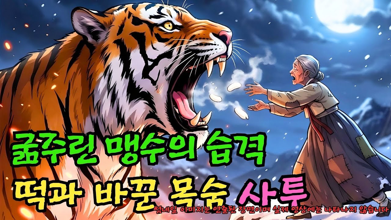 호랑이 입안에 펄펄 끓는 떡을 던진 할머니의 기막힌 지혜 , 역대급 반전 전래동화.