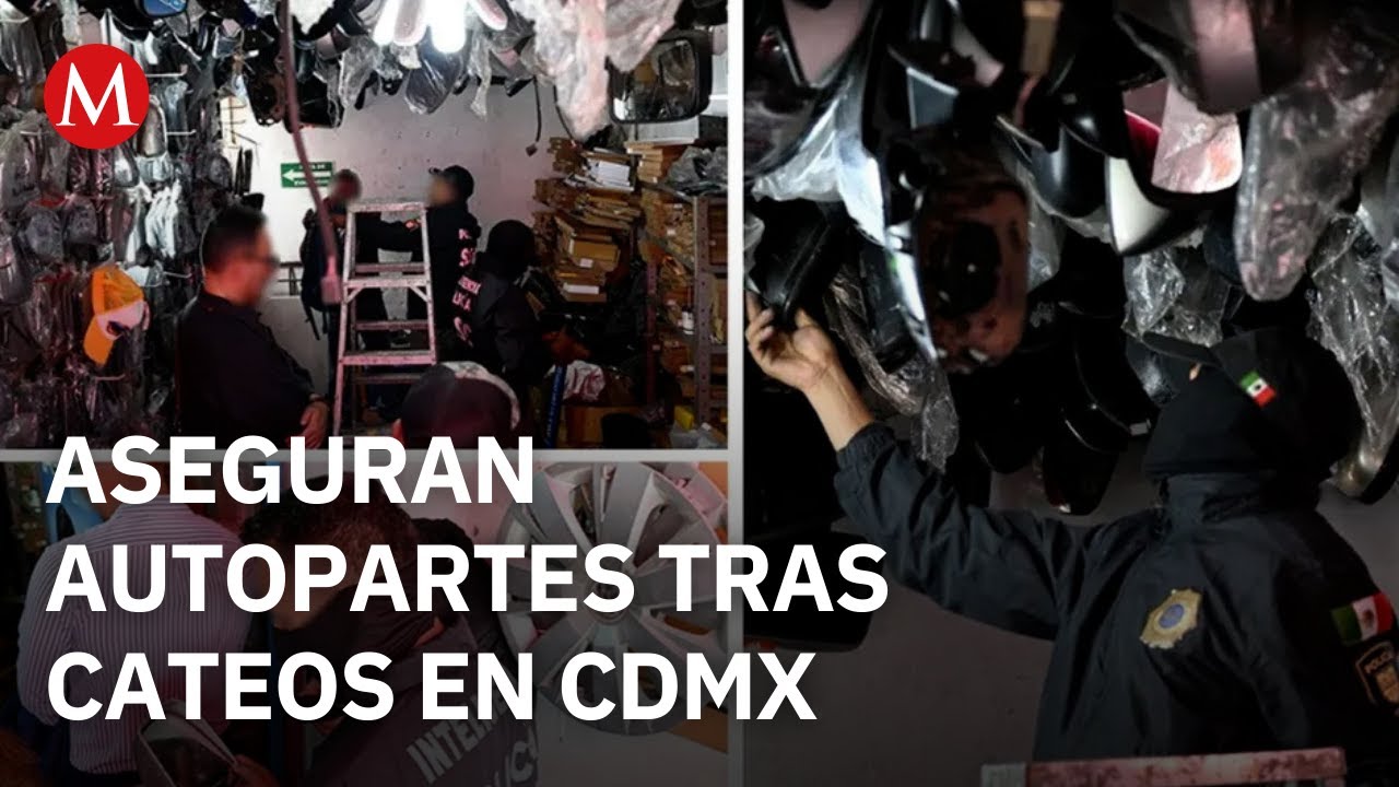 Aseguran tonelada y media de autopartes tras siete cateos en CDMX; hay un detenido