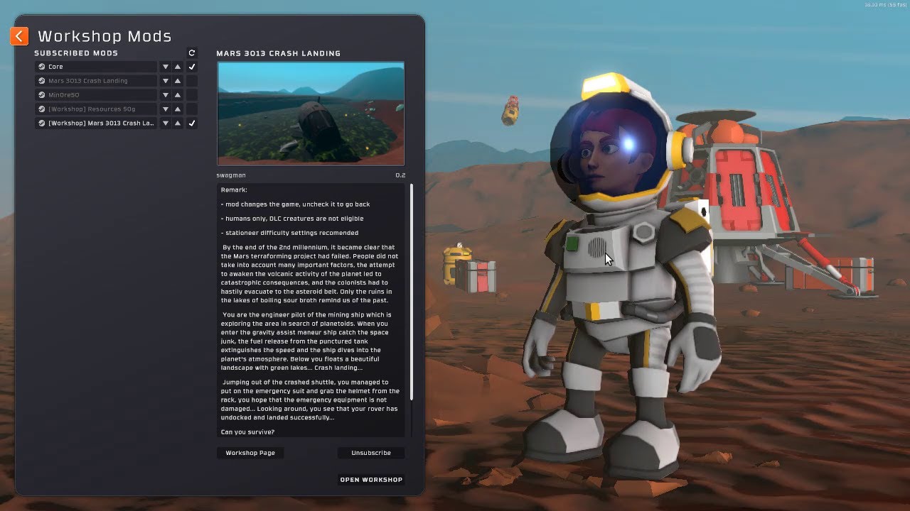 Stationeers - Mars 3013 Crash Landing mod - пуск ровера в текущей версии игры