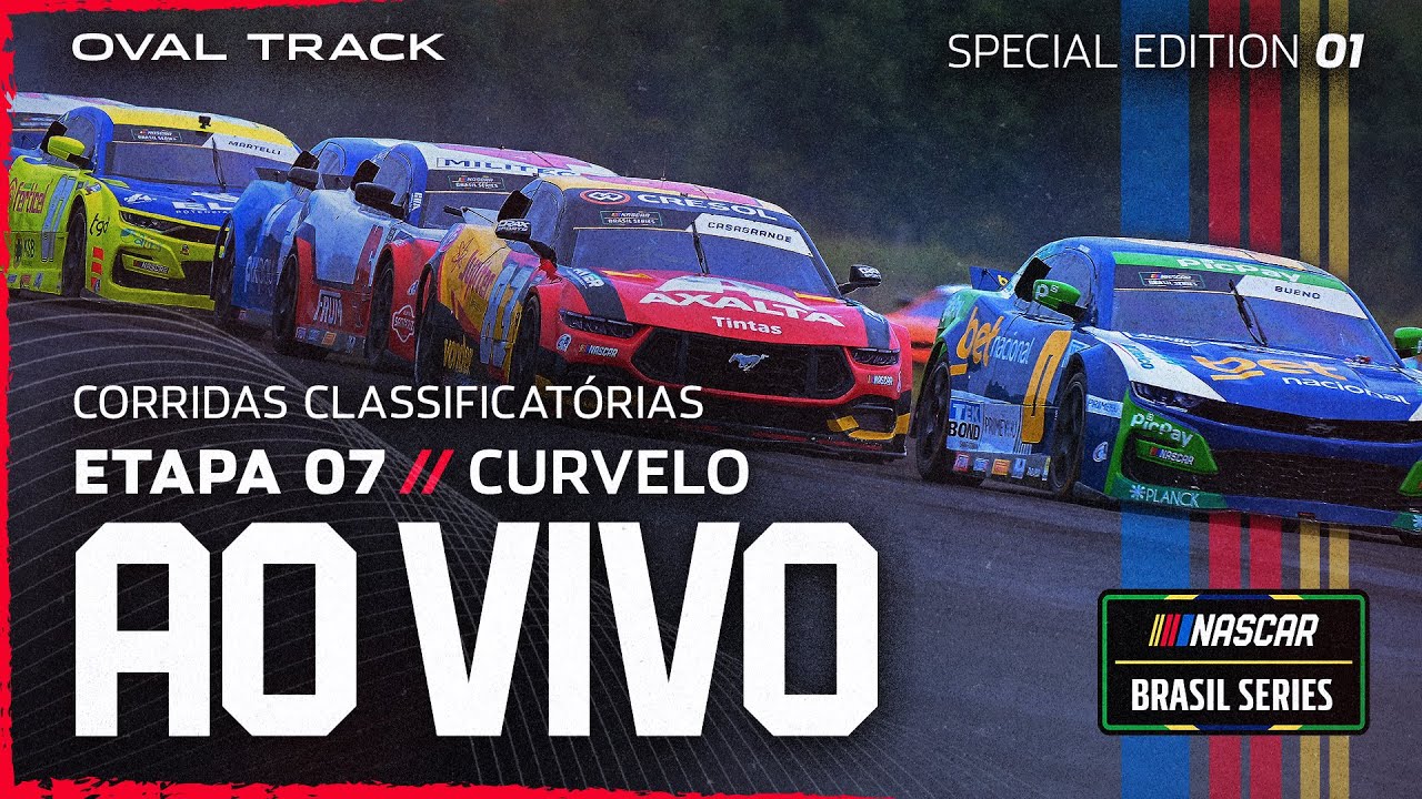 AO VIVO CORRIDAS 1 - ETAPA 7 - OVAL DE CURVELO - NASCAR BRASIL SERIES 2025