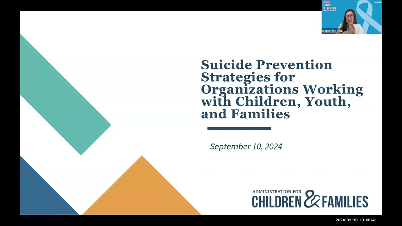 Suicide Prevention Strategies for Organizations Working with Children, Youth, and Families