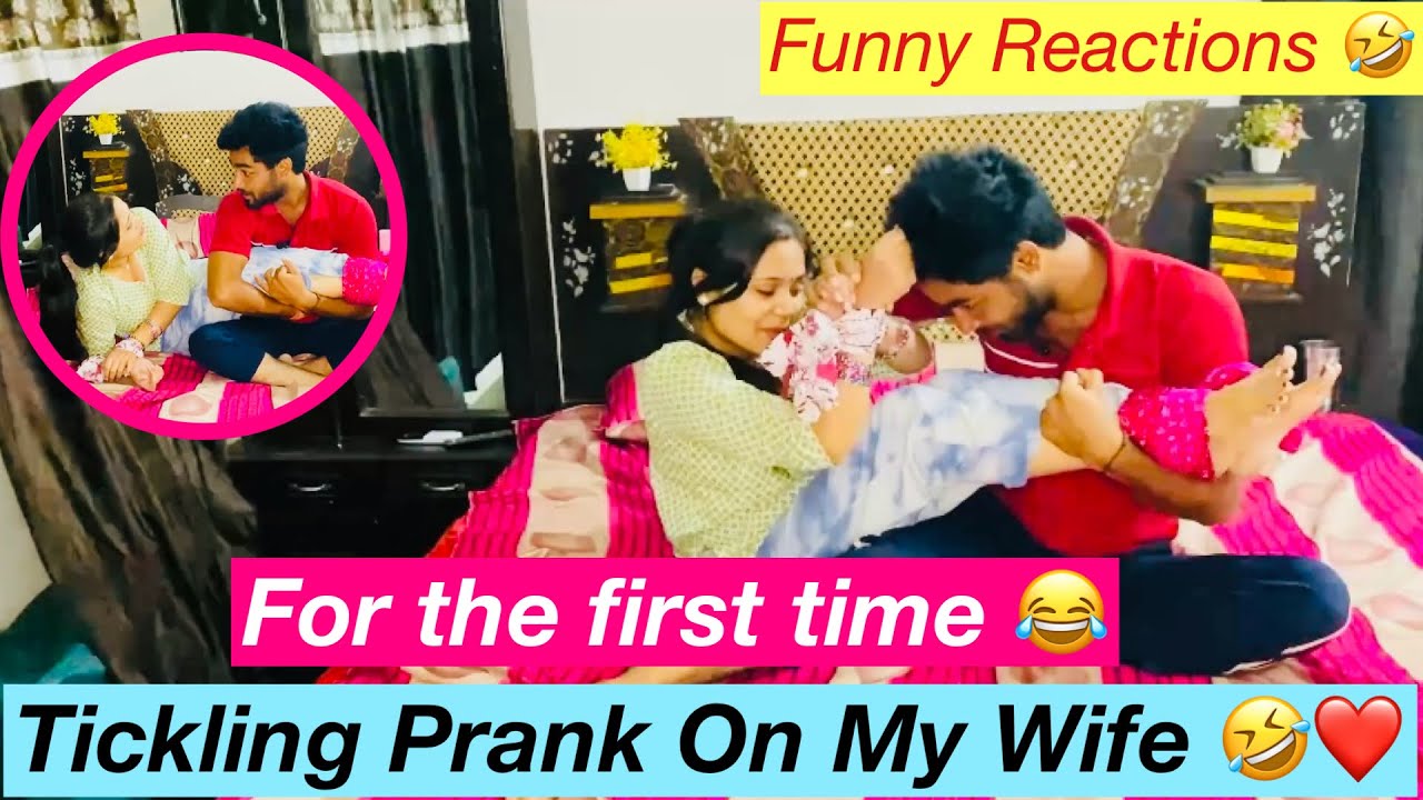Tickling Prank On My Wife 🤣❤️||For the First time 😱|| funny Couples 🤣❤️|| @Goldi&Priyavlogs