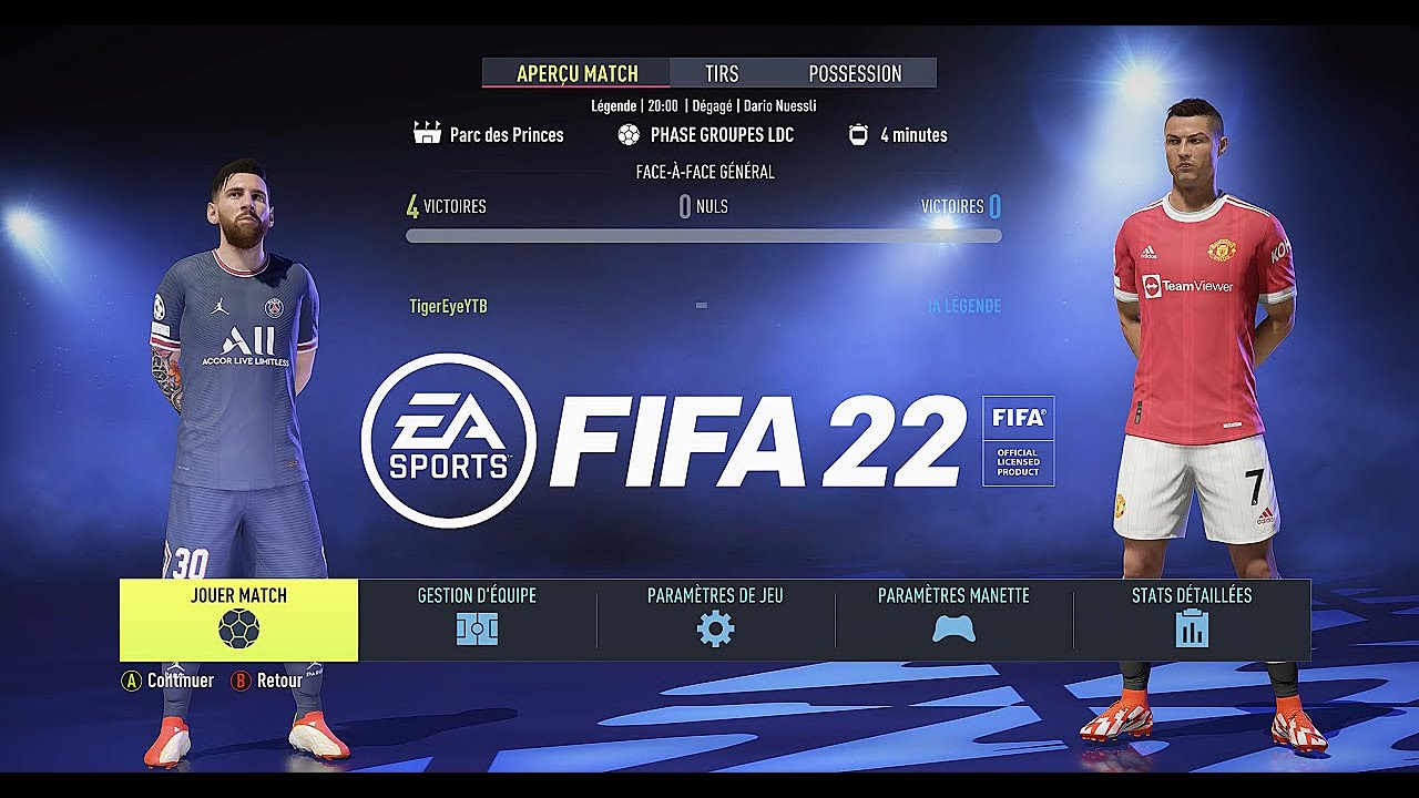 PSG - MANCHESTER UNITED | FIFA 22 Gameplay Legend Difficulty PC 4K ULTRA Settings