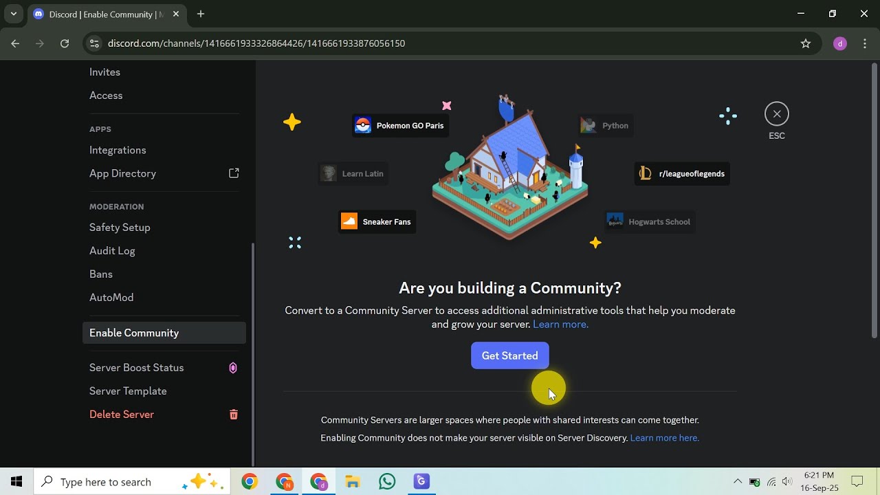 Как включить сервер сообщества Discord