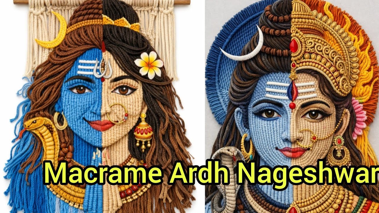 Macrame ardhnarishwar/Macrame Shiva wall hanging is live!#short#shorts#yt#macrame#Live