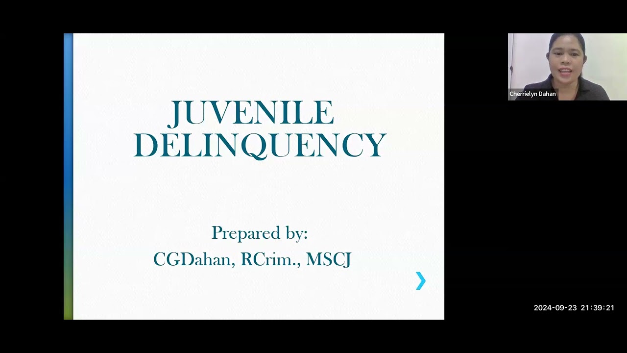 QA Juvenile Delinquency and Juvenile Justice System (Prof. Dahan) January-February 2025