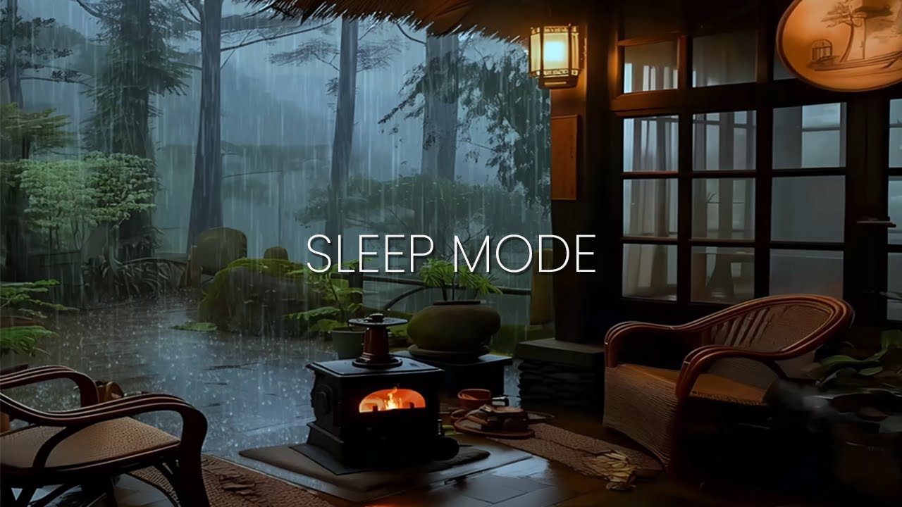Cozy Fireplace & Rain Sounds 🌧️🔥 | Piano Music for Deep Sleep (2 Hours)