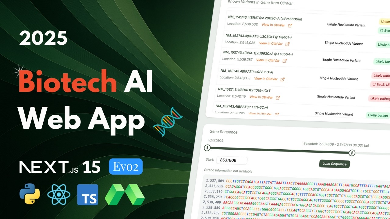 Build and Deploy a Biotech AI Tool: Python, Next.js 15, React, Tailwind, Modal, Typescript (2025)