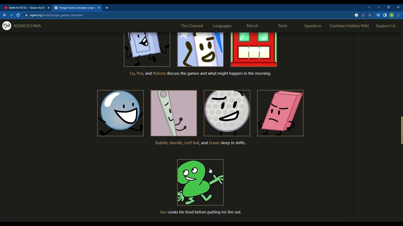The BFDI/TPOT hunger games!