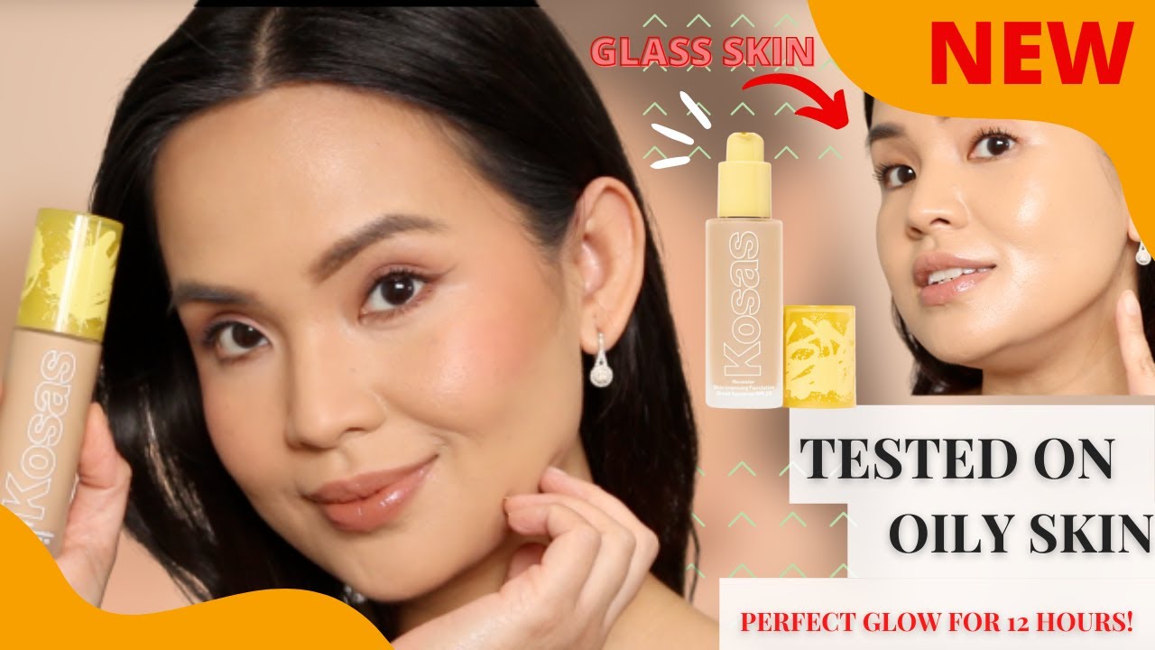 *NEW* KOSAS Skin Improving Foundation SPF25 REVIEW| 8HR WEAR ON OILY SKIN