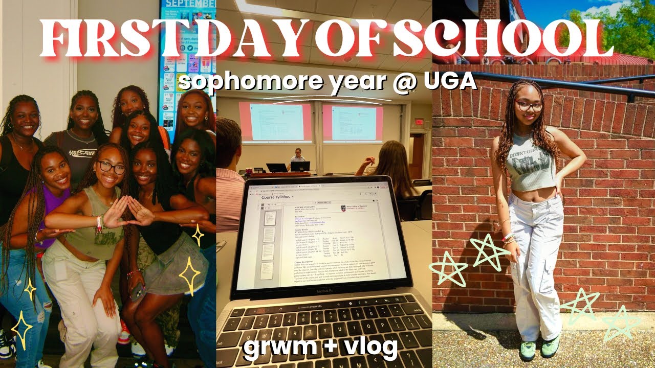 FIRST DAY OF SCHOOL GRWM + VLOG | college sophomore edition @ the university of georgia