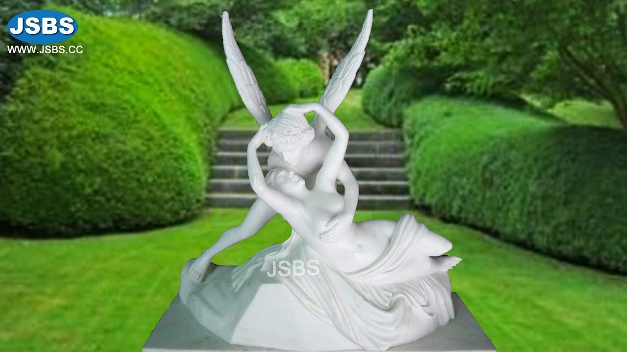 White Marble Psyche Revived by Cupid's Kiss Louvre Museum Collection Sculpture Statue for sale