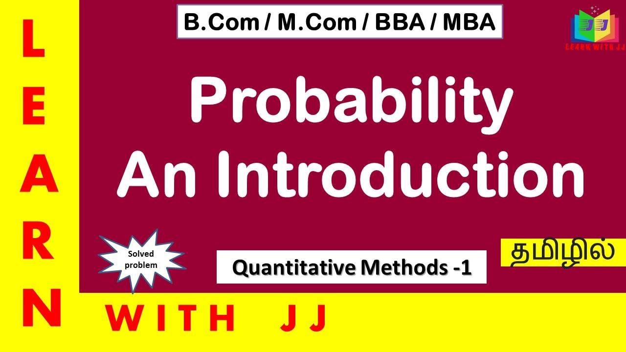 #probability || #probabilityintamil || Part 1 || #quantitativemethods || #statistics