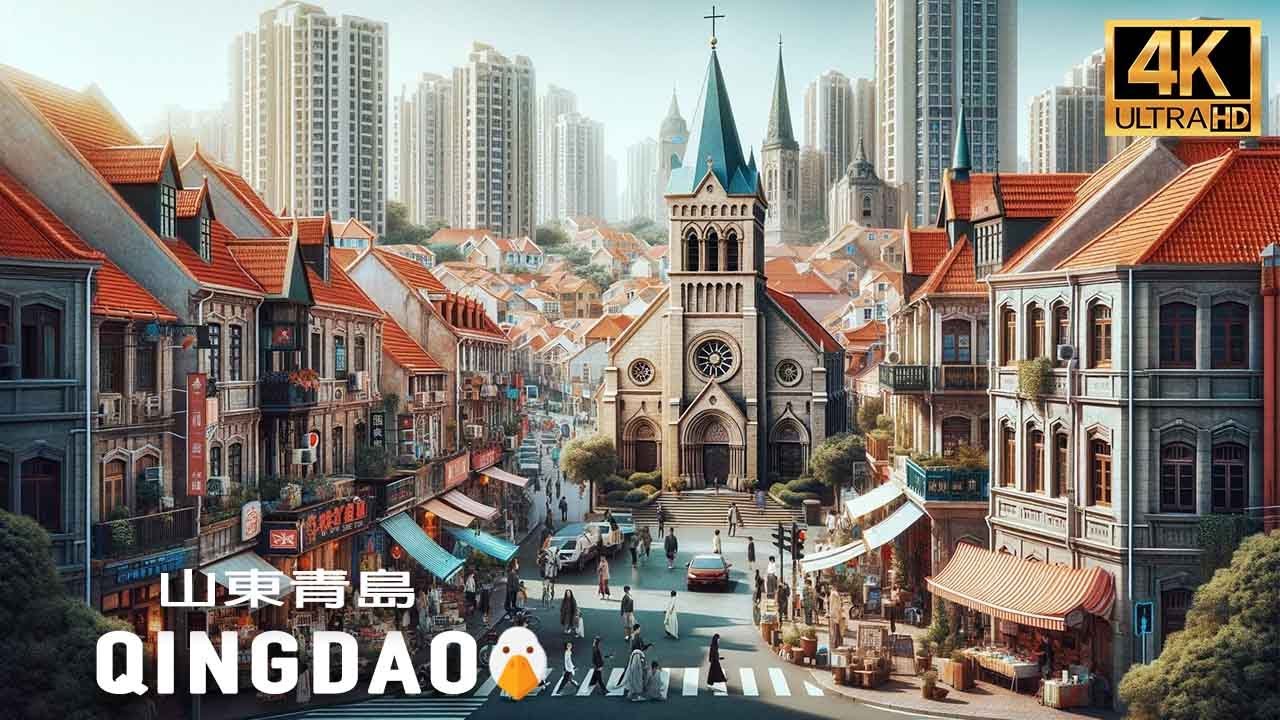 Qingdao, Shandong🇨🇳 Маленький карман Германии в Китае (4K HDR)