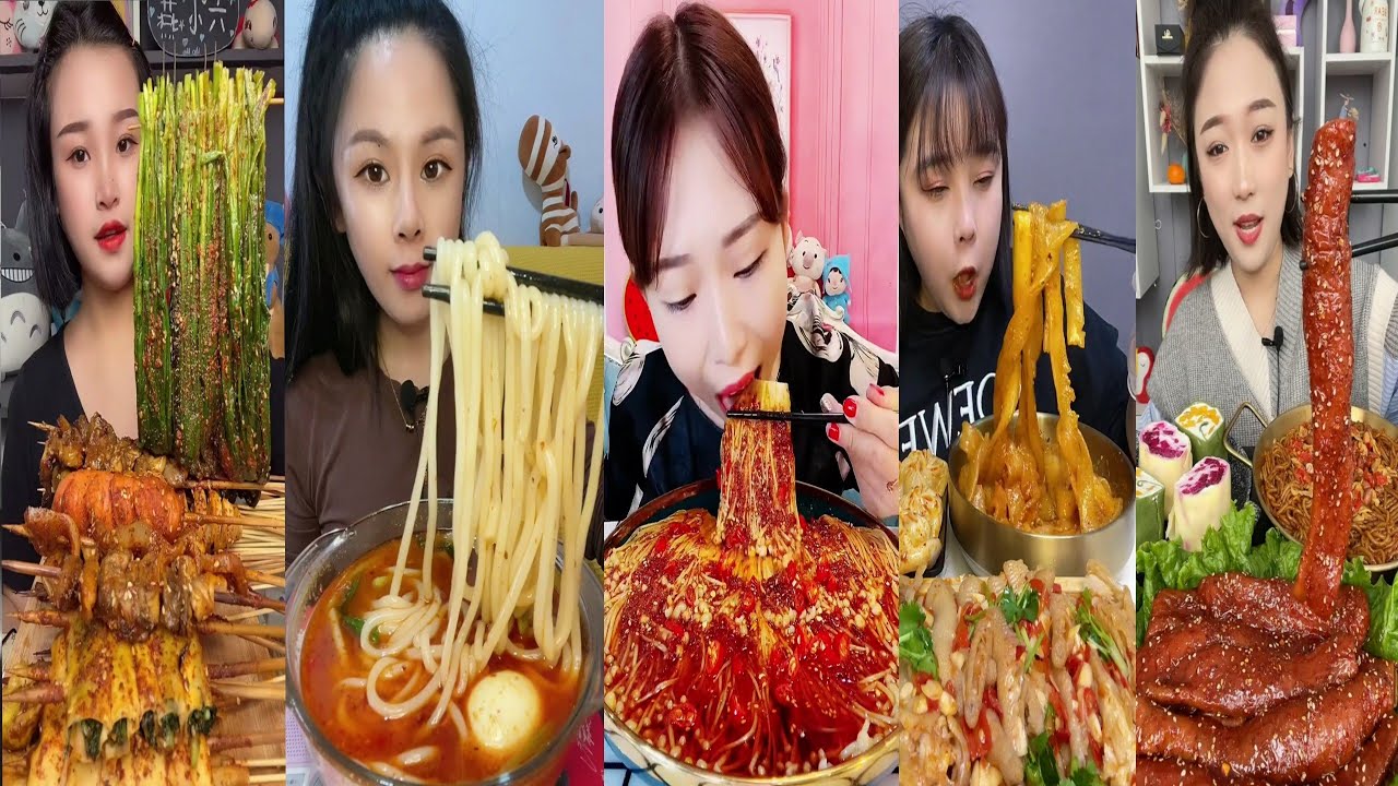ASMR SPICY FOOD EATING FAST, CHINESE MUKBANG, 매운 맛있는 중국 음식 먹방, 辛ラーメン ASMR, гоймон Мукбанг, AWEE ASMR