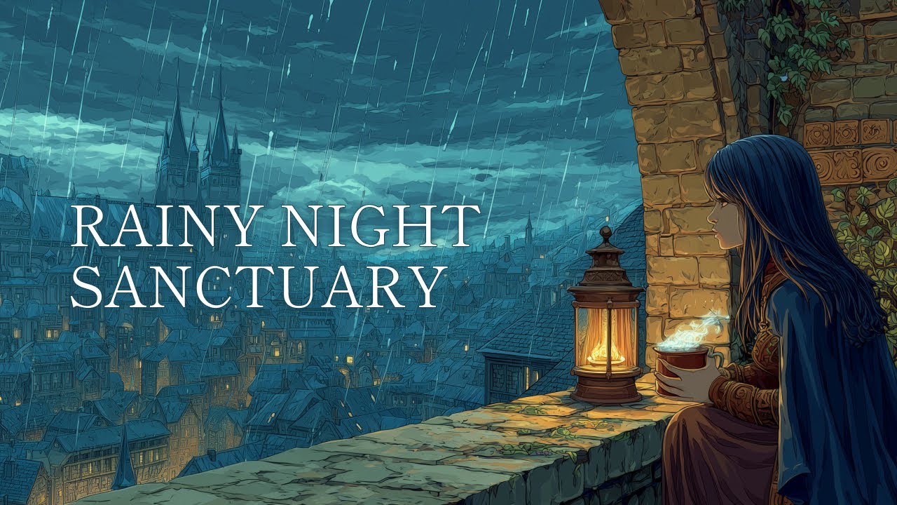 Rainy Night Sanctuary 🌧️ | Medieval Music for Study, Work & Peaceful Sleep