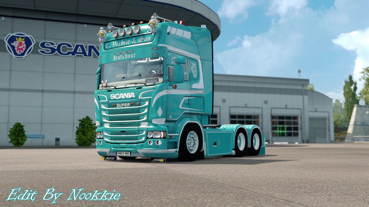 Euro Truck Simulator 2 # Scania C.Verbist & son R730 V8 Edit New Skin V1.34 (LIVE)