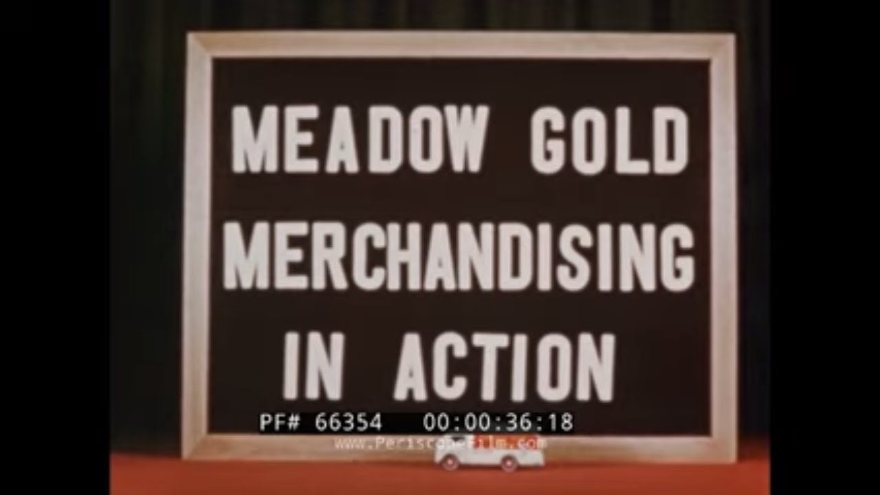 1950-е годы. РЕКЛАМА МАГАЗИНА МОЛОКА И МОРОЖЕНОГО «MEADOW GOLD DAIRIES» «МЕРЧАНДАЙЗИНГ В ДЕЙСТВИИ...