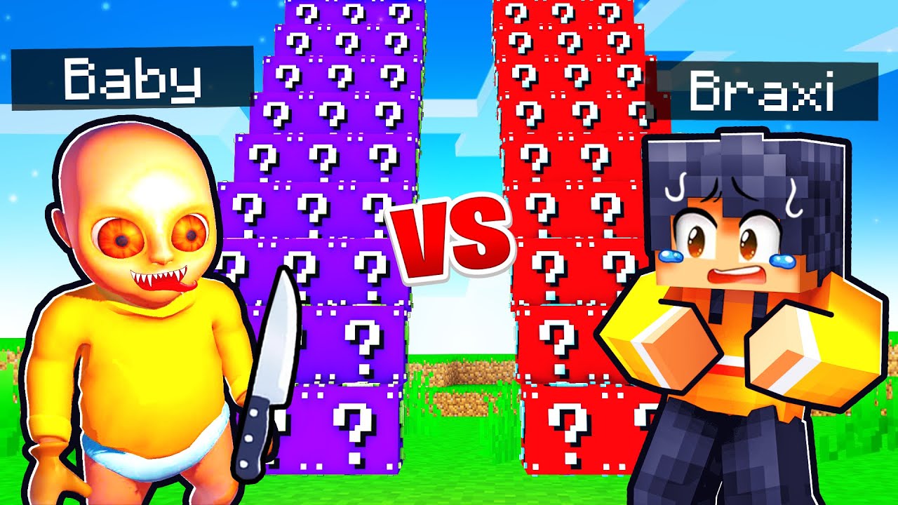 Das BESTE LUCKY BLOCK TREPPE RENNEN mit BABY IN YELLOW in Minecraft!