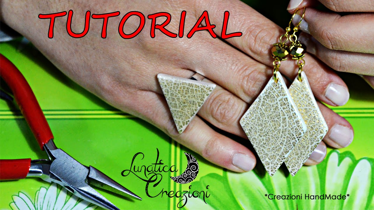Polymer Clay Tutorial: Parure con Foglia Oro Effetto Cracklè | Gold Leaf Crackle on Polymer Clay
