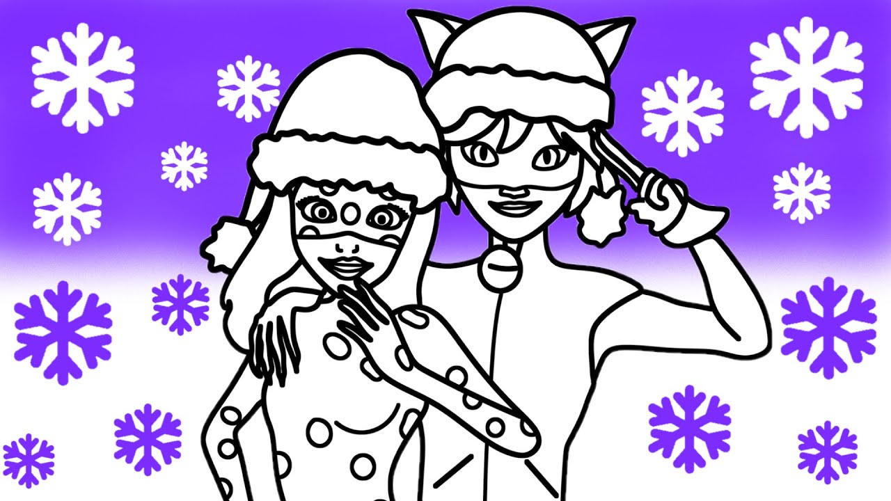 How To Color Ladybug and Cat Noir Christmas | BrushMarkers