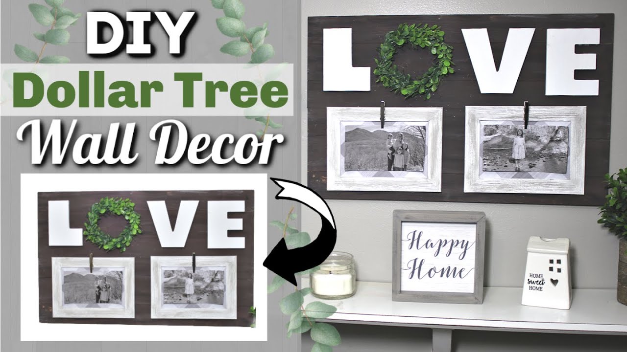 DIY Dollar Tree Wall Decor | Dollar Tree Farmhouse Home Decor DIY | Krafts by Katelyn