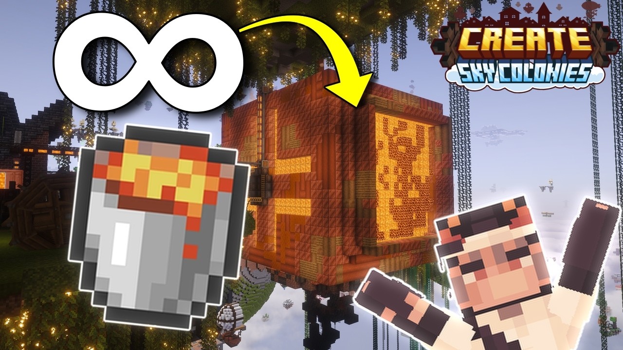 I Built A FLYING INFINITE LAVA SOURCE In the Create Mod!