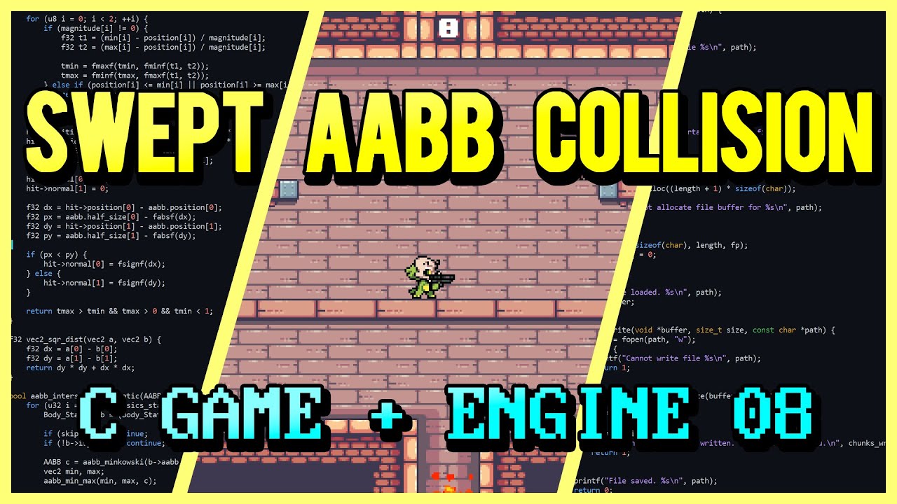 Swept AABB Collision Detection | C Game + Engine From Scratch 08