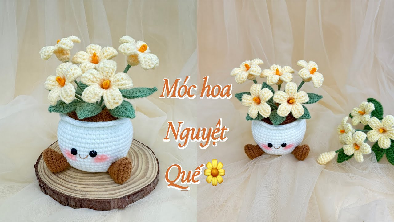 #287 Crochet Laurel flower hook | Móc Hoa Nguyệt Quế | Dương Liễu Handmade