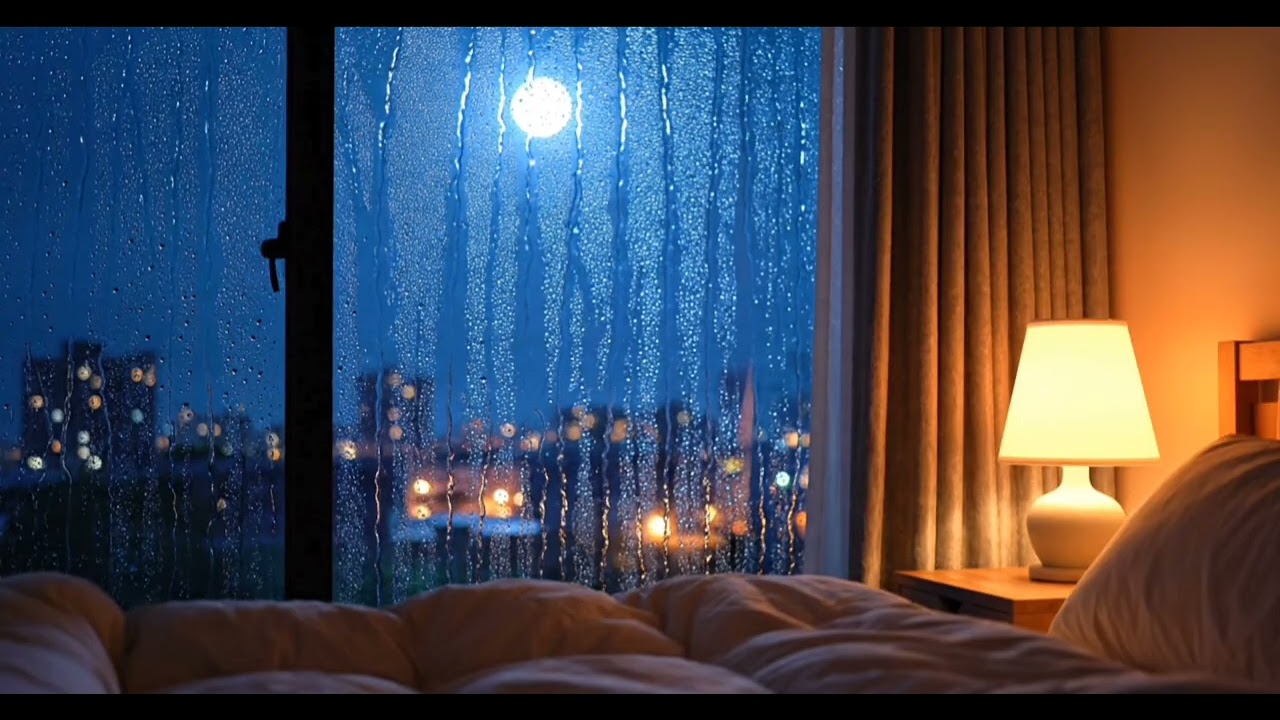 Fall Asleep Fast with Night Rain | Cozy Bedroom | Stress Relief & Peaceful Rest