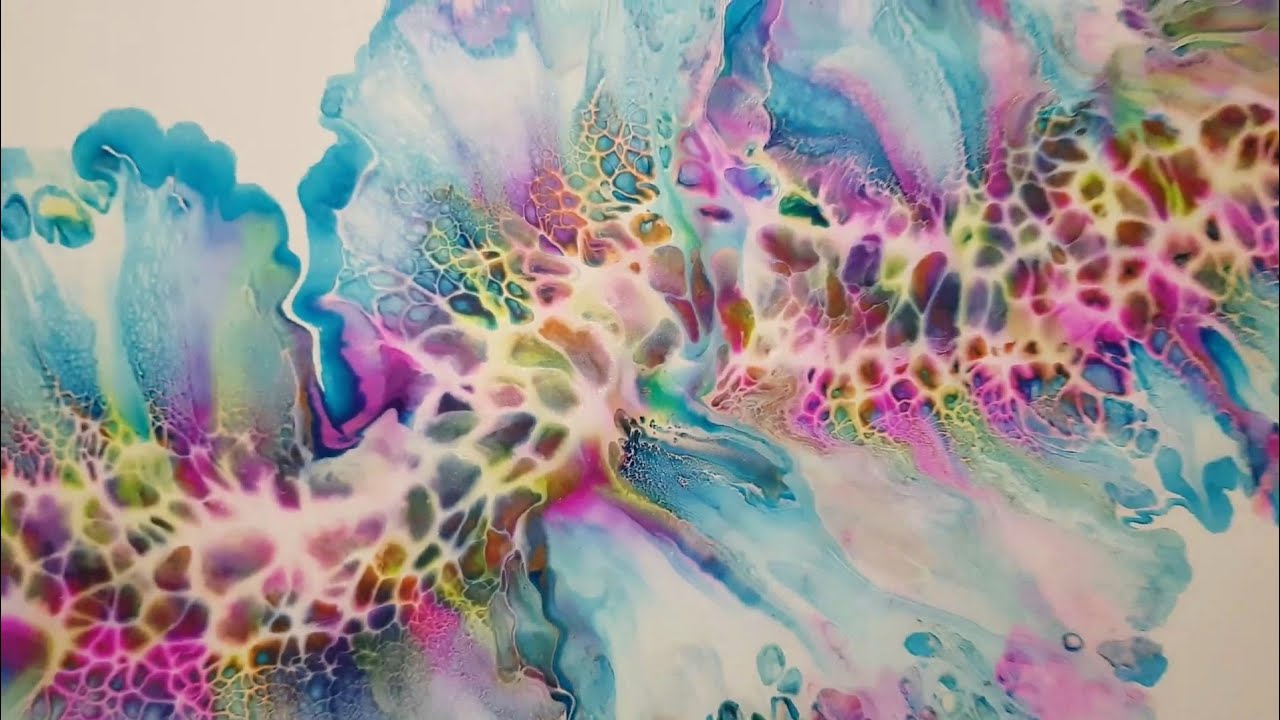 Colourful Dutch Pour with Sheleeart PM - Primary Elements and Bling It Interference!