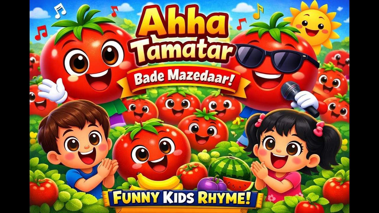 आहा टमाटर - Aaha Tamatar Bade Mazedar | Hindi Nursery Rhymes And Kids Song #kidscartoon #cartoon