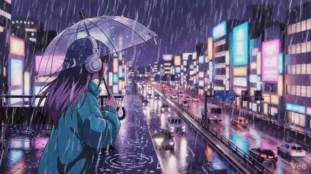Japanese Neon City Rain 🌧️ Lofi Chillhop for Study & Focus