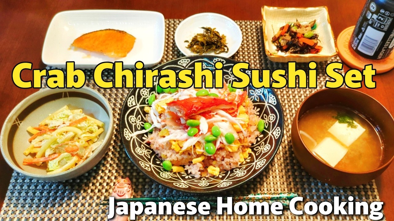 Cozy Japanese Dinner : Crab Chirashi Sushi Set Meal.
