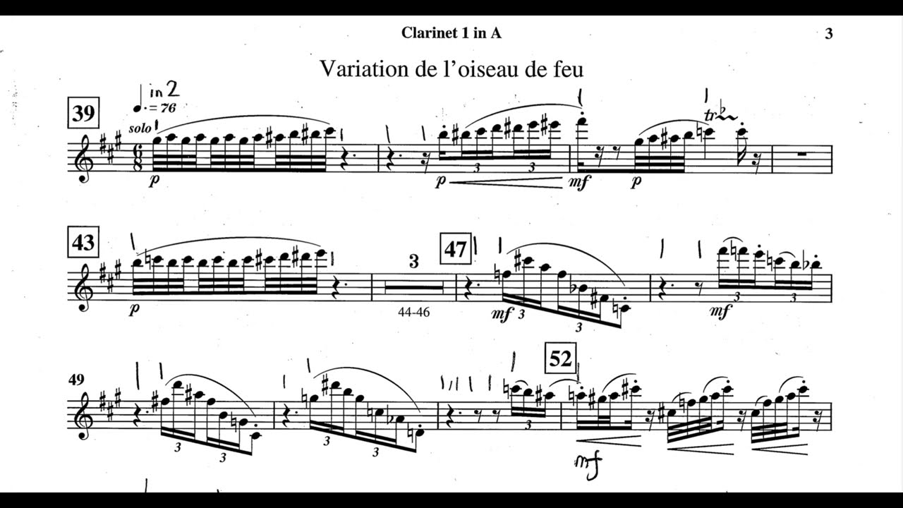 Stravinsky Firebird David Suarez, clarinet solo