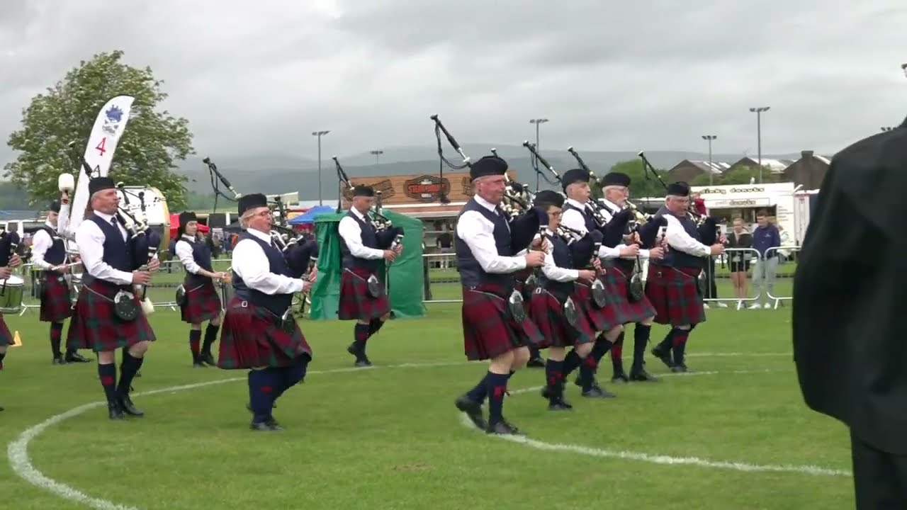 Ballyboley Pipe Band competing Grade 4A finals at 2022 British Pipe Band Championship in Scotland