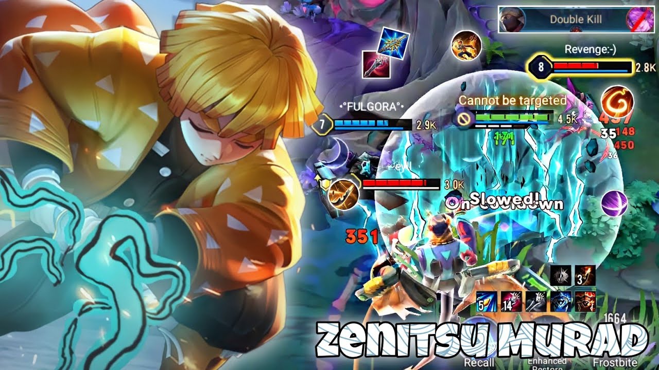 Murad / Zenitsu Agatsuma Jungle Pro Gameplay | New Skin AoV x Demon Slayer| Arena of Valor