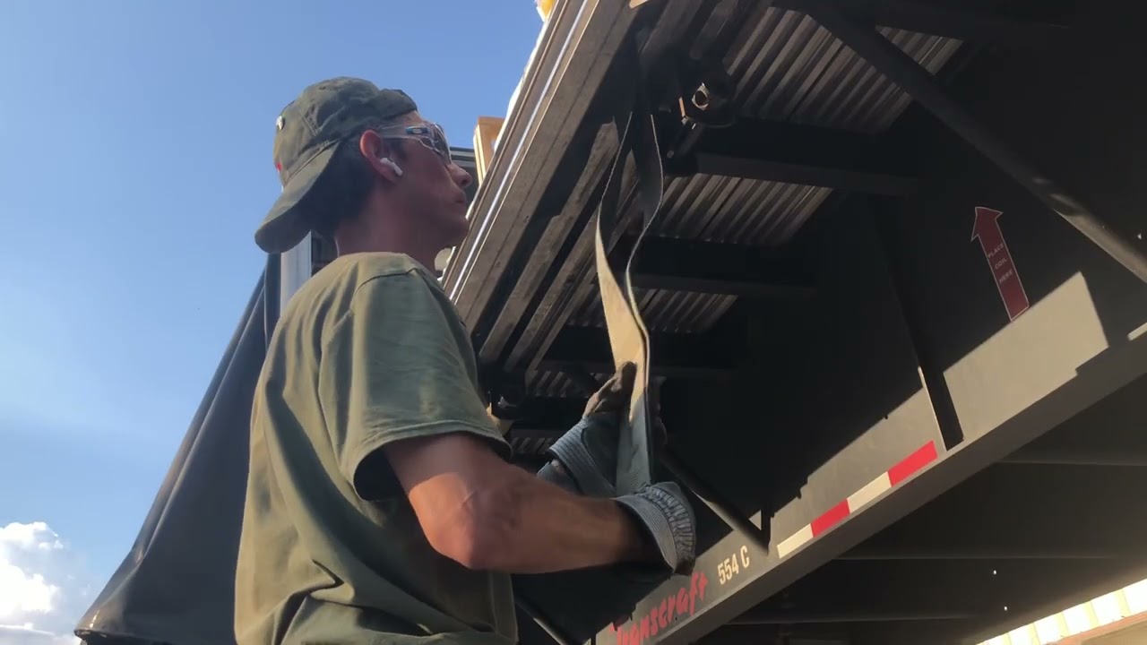 Loading a Conestoga trailer