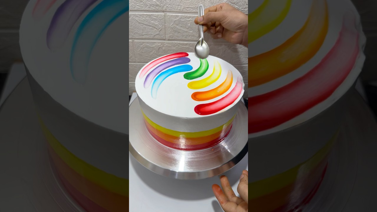 1kg Fantastic Rainbow 🌈Cake Recipe #cake #shorts #rainbow #trending #youtubeshorts #viralshorts #art