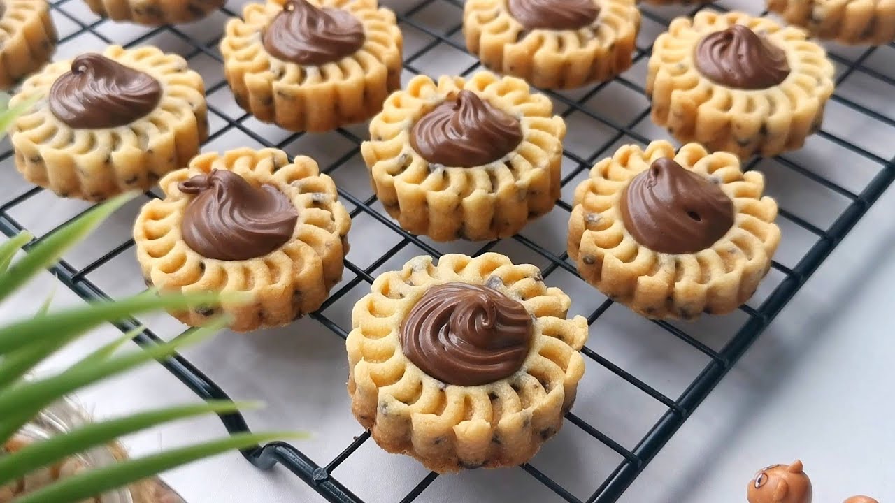 NUTELLA TART | RESEPI MUDAH TANPA TELUR | EGGLESS NUTELLA TART COOKIES RECIPE