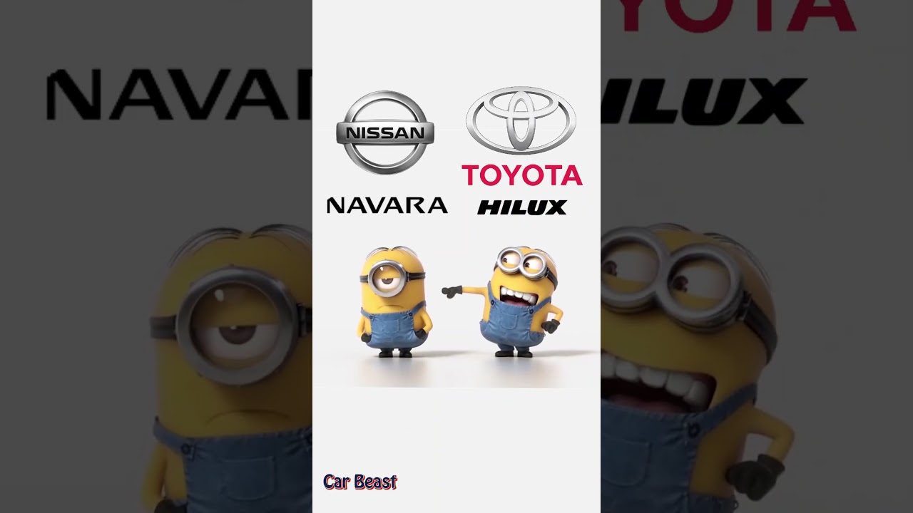 Toyota Hilux Vs Nissan Navara minions style fun#status #tiktok #funny #trending #foryou #car #fyp