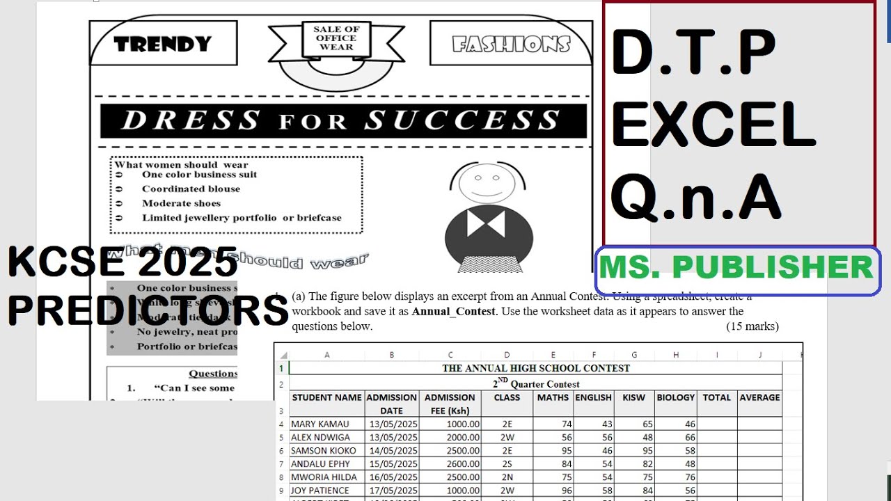 KCSE 2025 COMPUTER STUDIES PRACTICAL PREDICTORS | Desktop Publishing (DTP) and Excel Step by Step