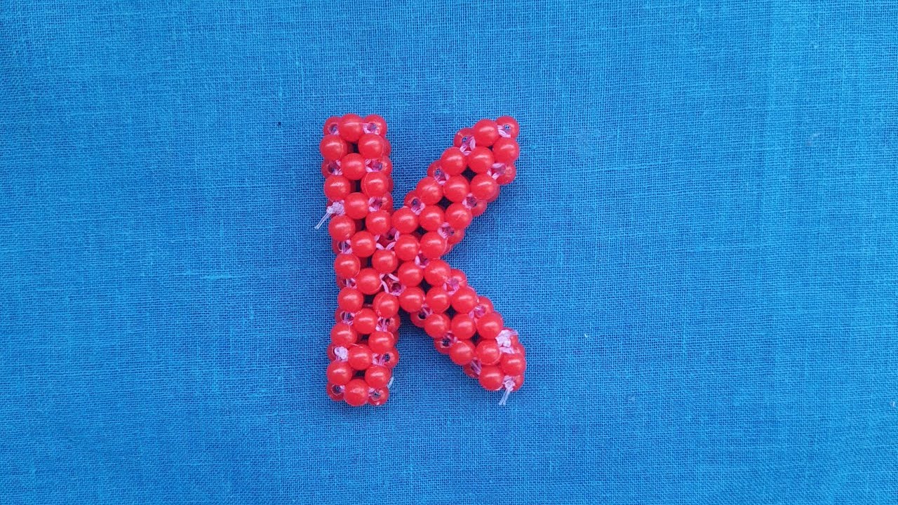 Alphabet Letter 'K' | Letter 'K' keychain Making with beads | DIY Easy Beaded Keychain |Bead Keychai