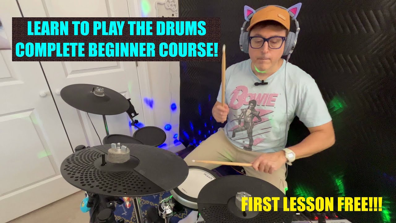 Learn to play the drums - Complete beginner course - Lesson 1 FREE