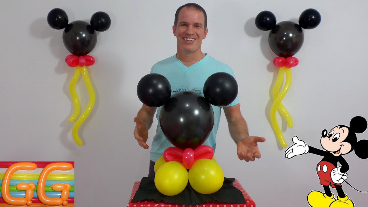 centros de mesa de mickey mouse - decoracion de mickey mouse para cumpleaños - decoracion con globos