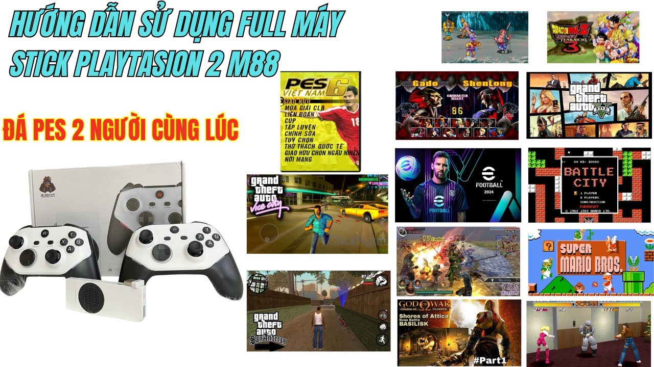Hướng dẫn sử dụng máy chơi game stick PS2 M88 Chi tiết từ A - Z Full game chọn lọc