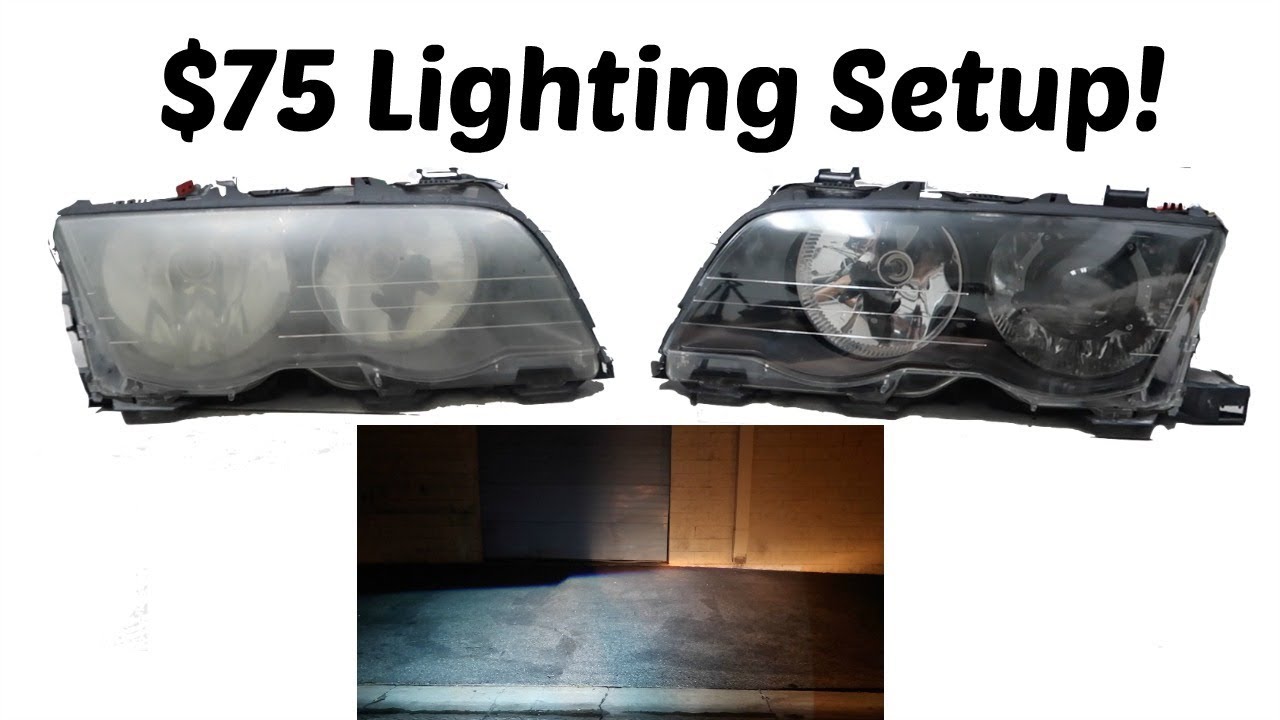 BEST BUDGET LIGHTING SETUP FOR YOUR BMW! Projector/HID Retrofit! $75!
